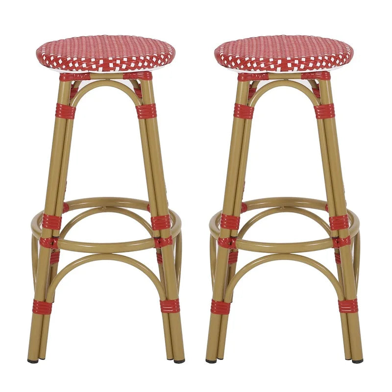 Lot de deux tabourets de bar circulaires