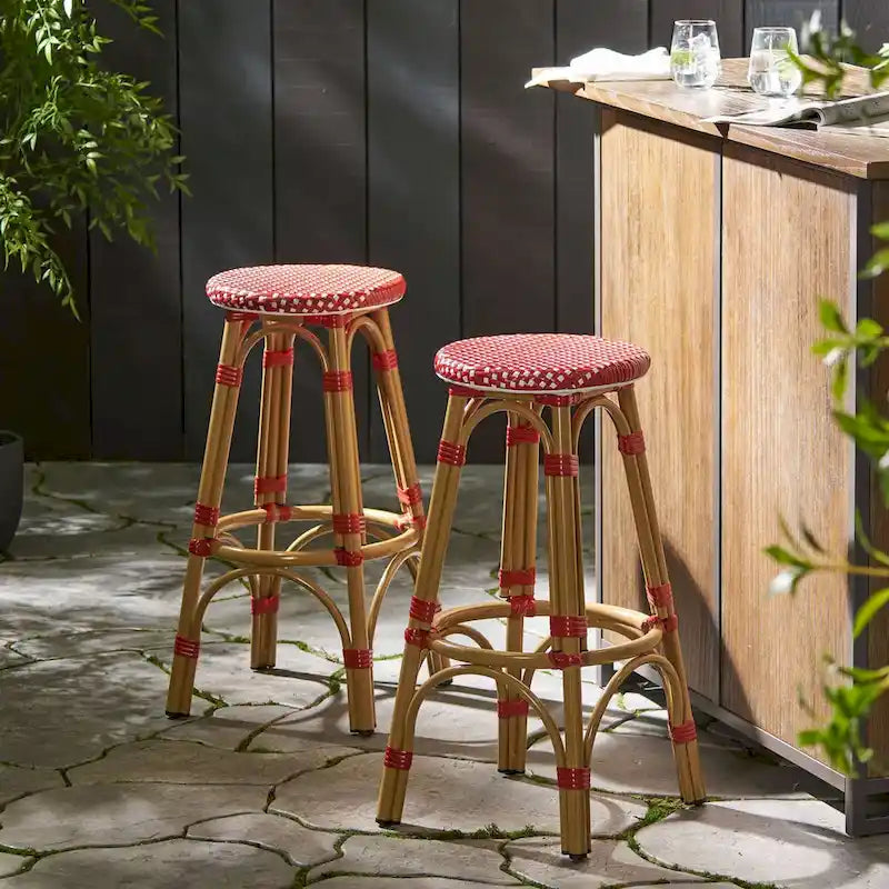 Lot de deux tabourets de bar circulaires