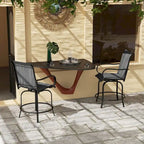 Tabourets de bar pivotants à 360° pour l'extérieur avec accoudoirs, tissu maillé (lot de 2)