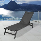 Chaise longue d'extérieur avec dossier inclinable en aluminium réglable