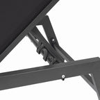 Chaise longue d'extérieur avec dossier inclinable en aluminium réglable
