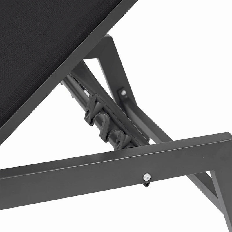 Chaise longue d'extérieur avec dossier inclinable en aluminium réglable
