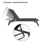 Chaise longue d'extérieur avec dossier inclinable en aluminium réglable