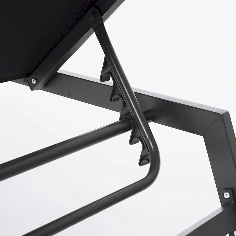 Chaise longue d'extérieur avec dossier inclinable en aluminium réglable