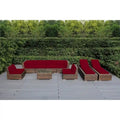 Ohana Outdoor Patio Ensemble de canapés en osier coussiné marron mélangé 9 pièces - Aucun assemblage requis