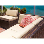 Ohana Outdoor Patio Ensemble de canapés en osier coussiné marron mélangé 9 pièces - Aucun assemblage requis