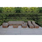 Ohana Outdoor Patio Ensemble de canapés en osier coussiné marron mélangé 9 pièces - Aucun assemblage requis
