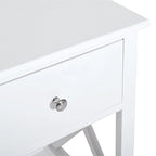 Table d'appoint, Table de chevet de style ferme avec tiroir de rangement, étagère ouverte et cadre en X
