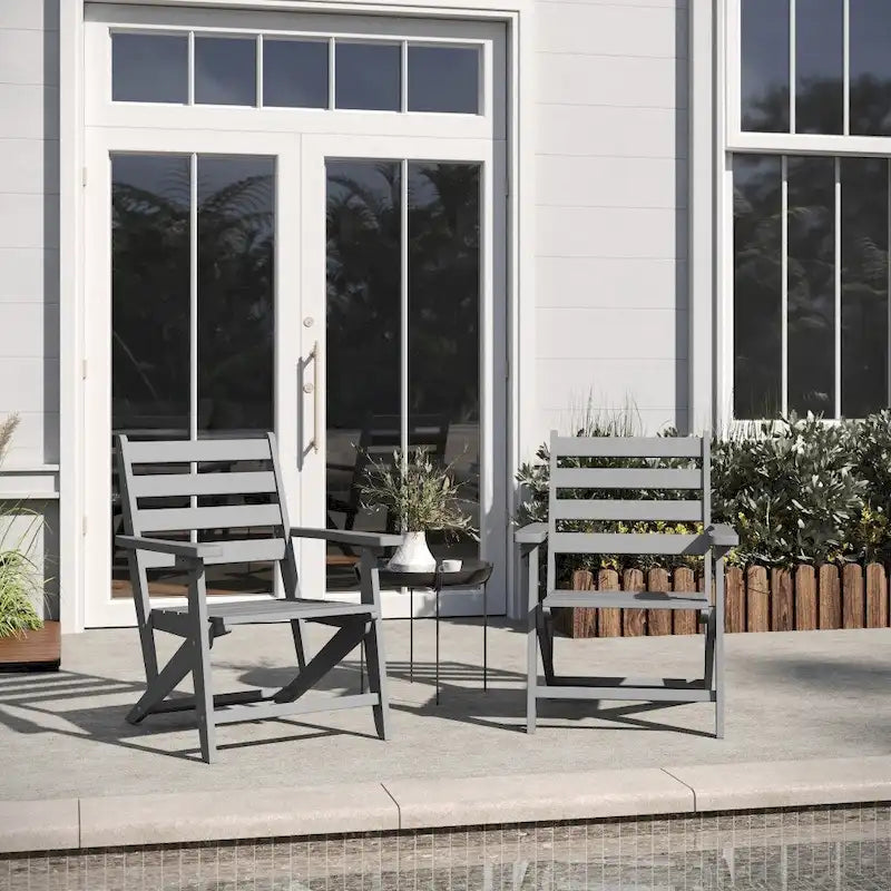 Chaise de salle à manger commerciale Adirondack tout temps avec porte-gobelet pliant