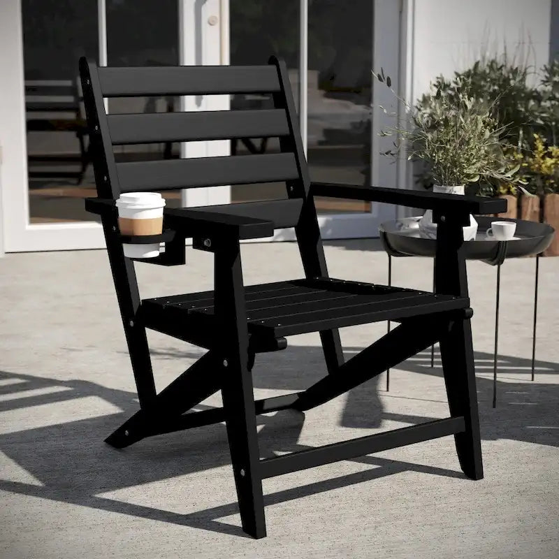Chaise de salle à manger commerciale Adirondack tout temps avec porte-gobelet pliant