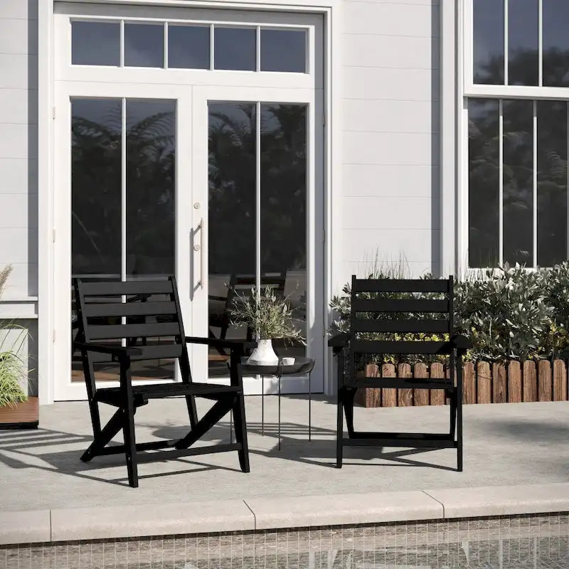 Chaise de salle à manger commerciale Adirondack tout temps avec porte-gobelet pliant