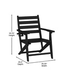 Chaise de salle à manger commerciale Adirondack tout temps avec porte-gobelet pliant