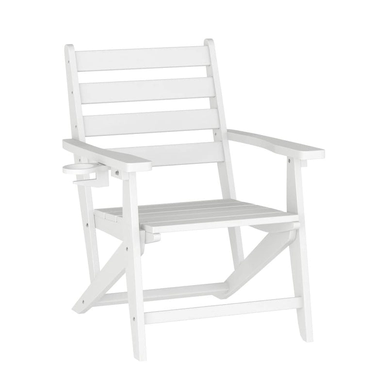 Chaise de salle à manger commerciale Adirondack tout temps avec porte-gobelet pliant