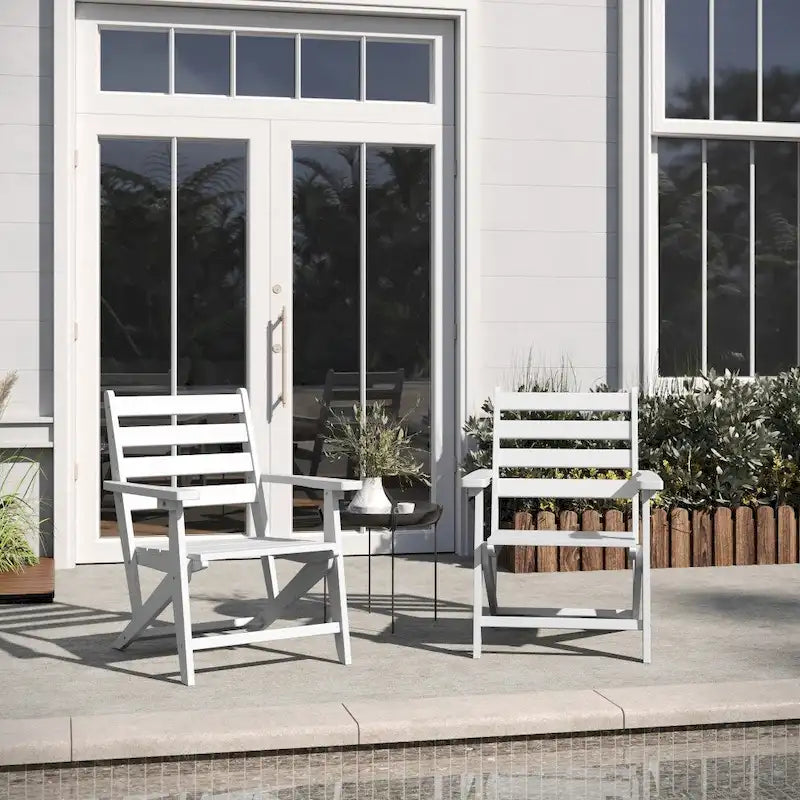 Chaise de salle à manger commerciale Adirondack tout temps avec porte-gobelet pliant