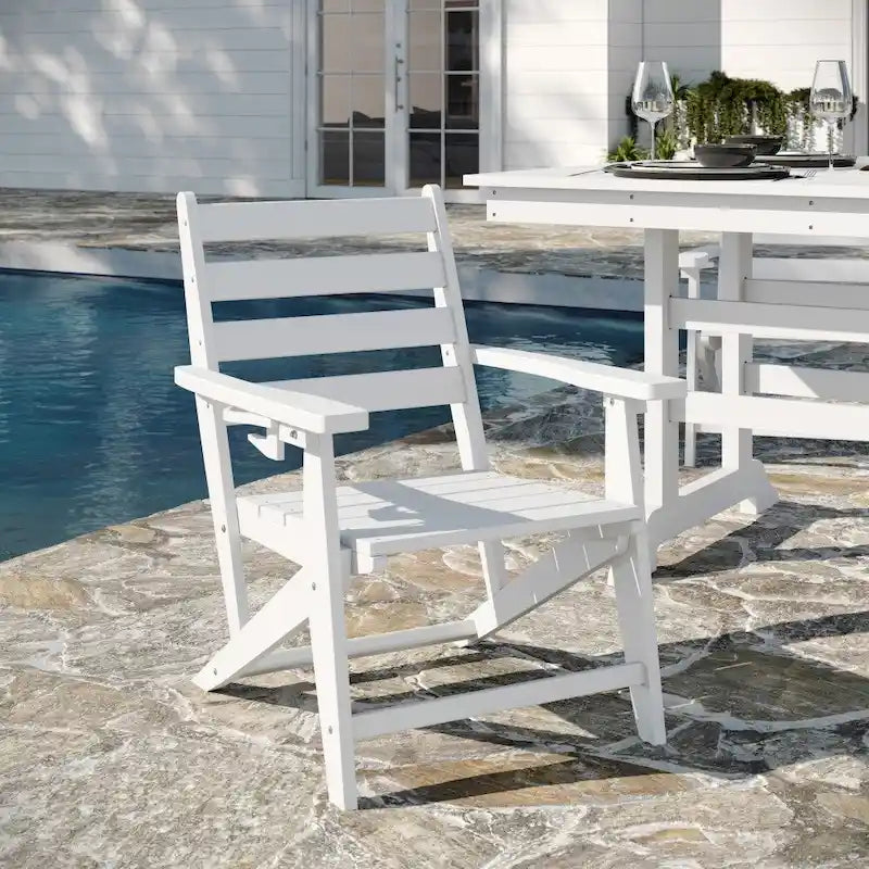 Chaise de salle à manger commerciale Adirondack tout temps avec porte-gobelet pliant