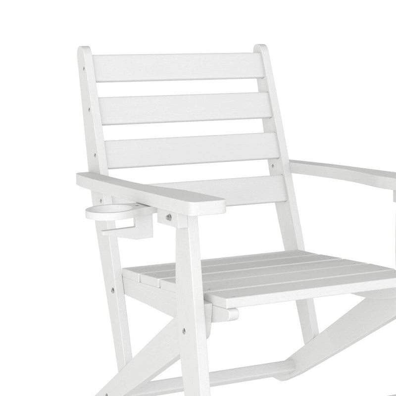 Chaise de salle à manger commerciale Adirondack tout temps avec porte-gobelet pliant