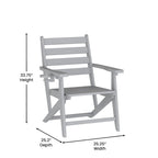 Chaise de salle à manger commerciale Adirondack tout temps avec porte-gobelet pliant