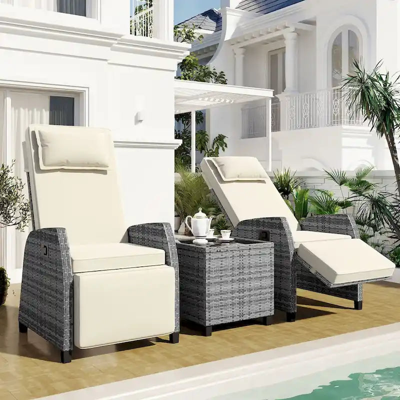 U-Style Outdoor Rattan Two-Person Set