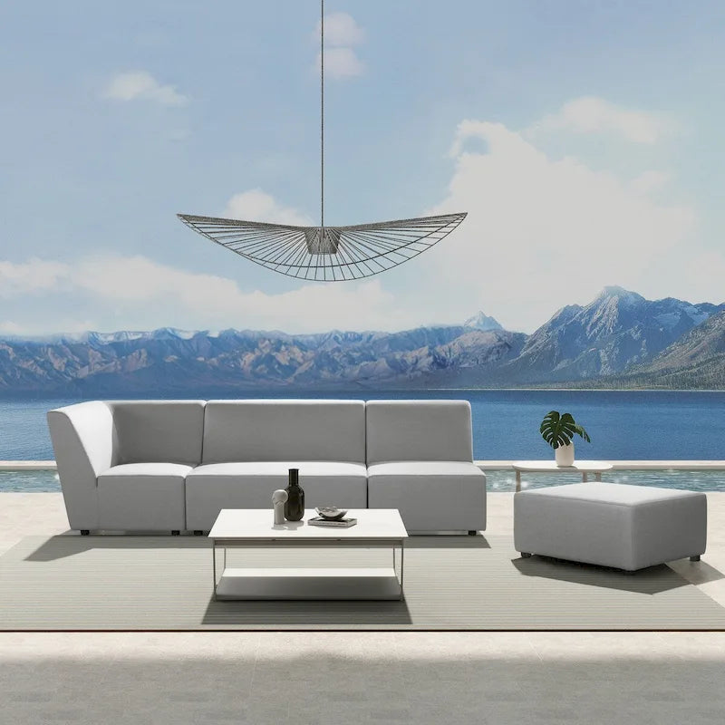 Canapé d'angle d'extérieur Cleo 140 avec ottoman