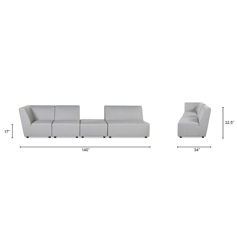 Canapé d'angle d'extérieur Cleo 140 avec ottoman