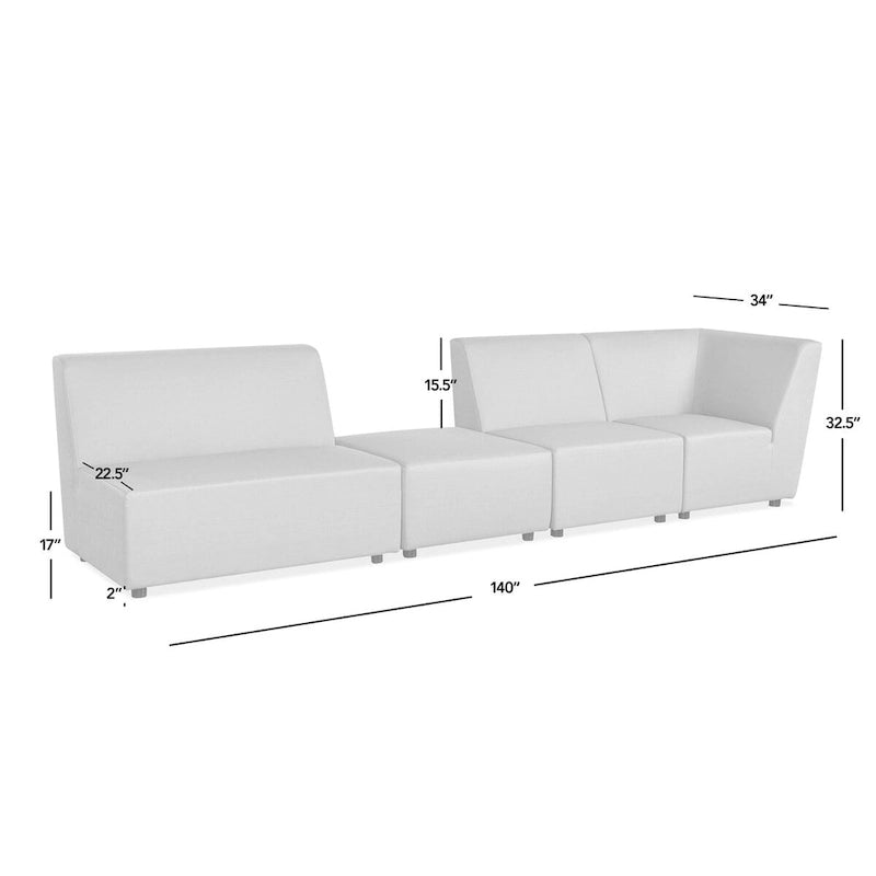 Canapé d'angle d'extérieur Cleo 140 avec ottoman