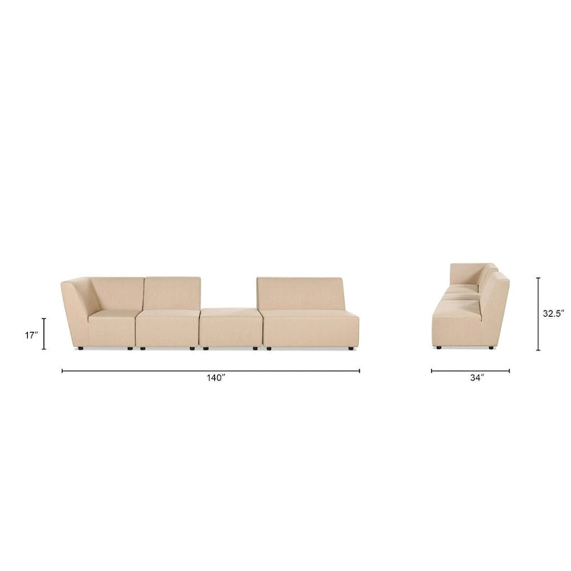 Canapé d'angle d'extérieur Cleo 140 avec ottoman