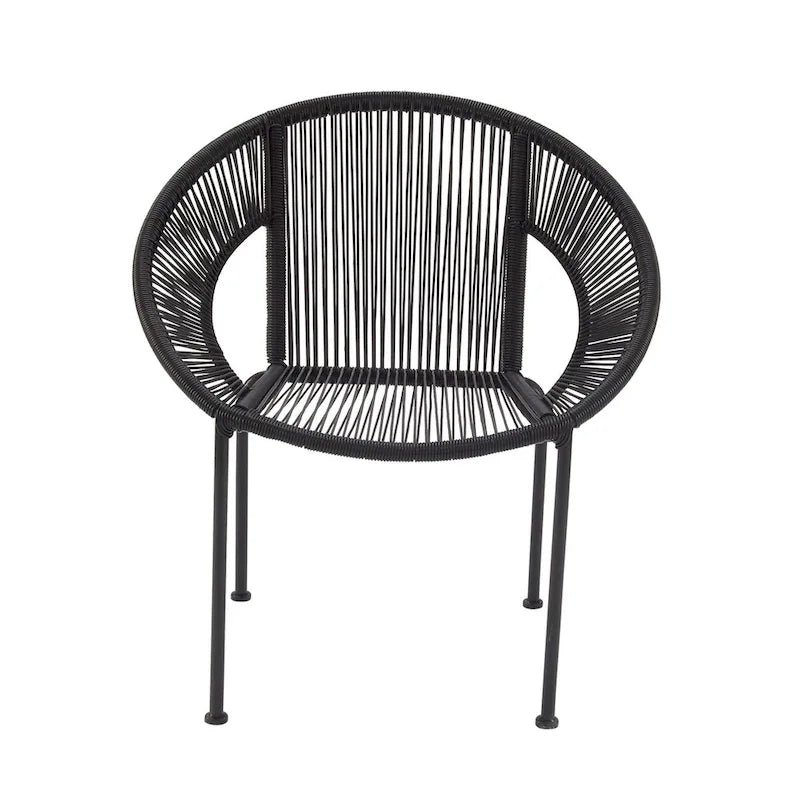 Plastic Rattan Outdoor Chair - Black or White- Roche River Decor