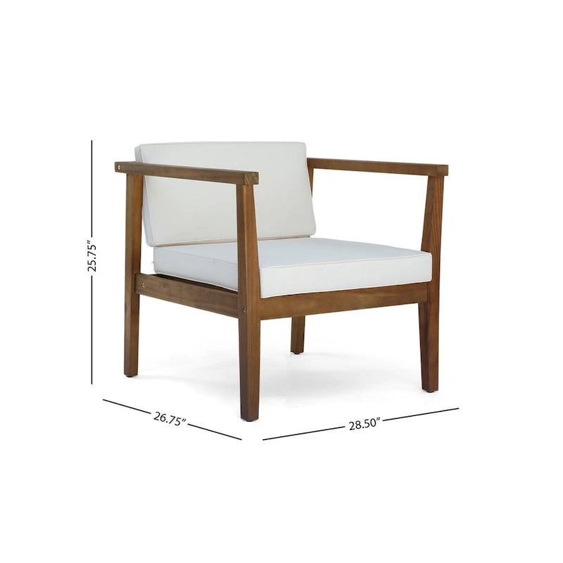 Ensemble de conversation en bois d'acacia 4 places pour l'extérieur