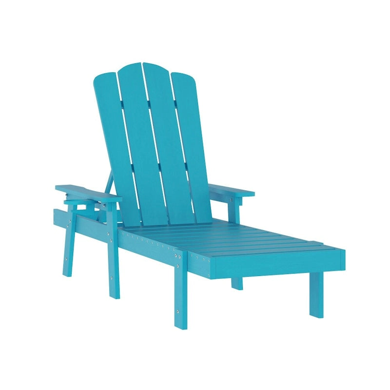 Chaise longue commerciale réglable tout temps avec porte-gobelet escamotable