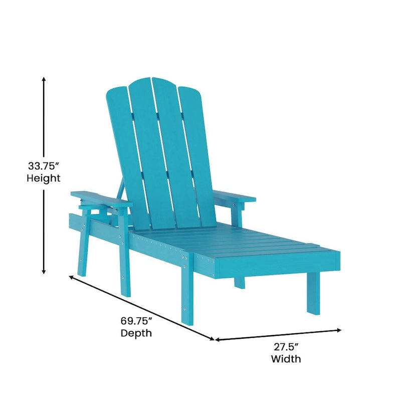 Chaise longue commerciale réglable tout temps avec porte-gobelet escamotable