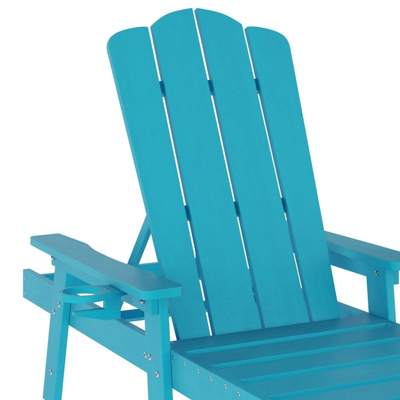 Chaise longue commerciale réglable tout temps avec porte-gobelet escamotable