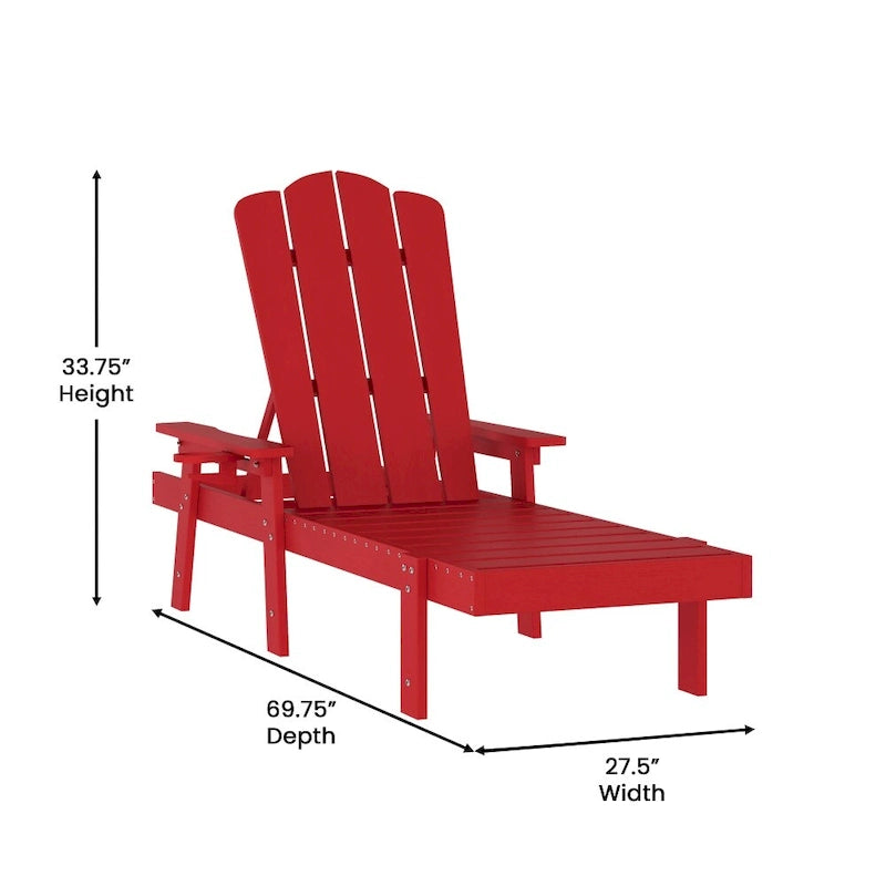 Chaise longue commerciale réglable tout temps avec porte-gobelet escamotable