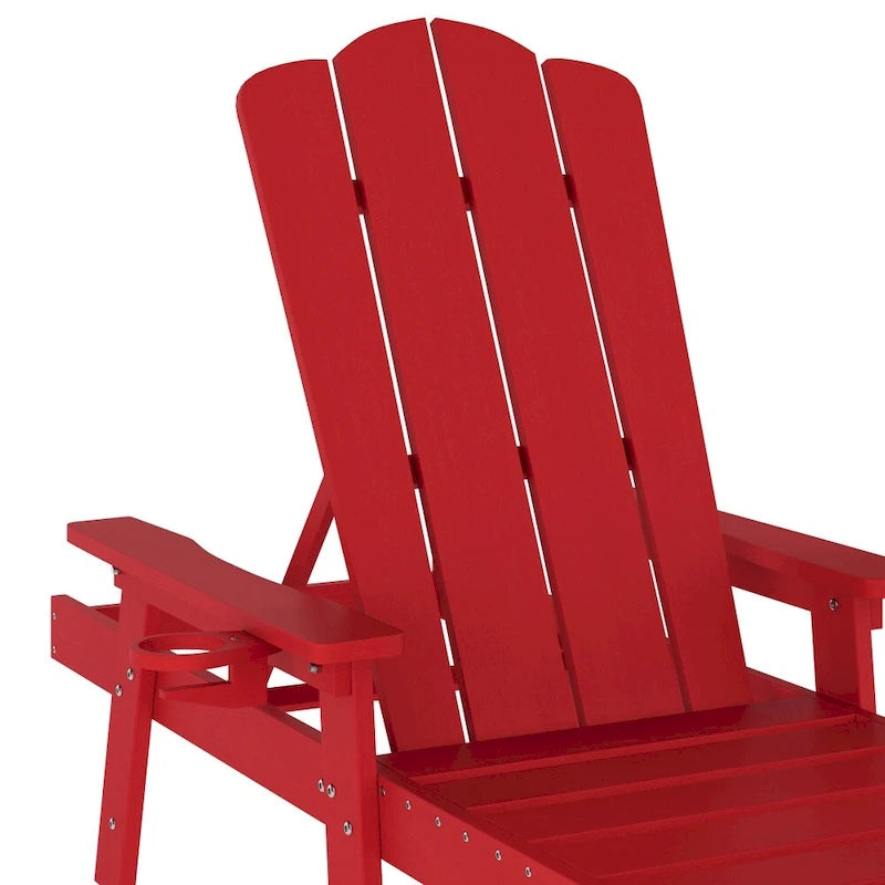 Chaise longue commerciale réglable tout temps avec porte-gobelet escamotable