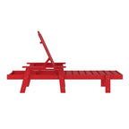 Chaise longue commerciale réglable tout temps avec porte-gobelet escamotable