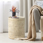 Table d'appoint en céramique 14 po pour patio/extérieur, tabouret de jardin, table en forme de bûche