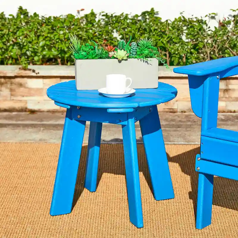 Outdoor Patio HDPE Adirondack Table Set Side End Table by Elm Plus