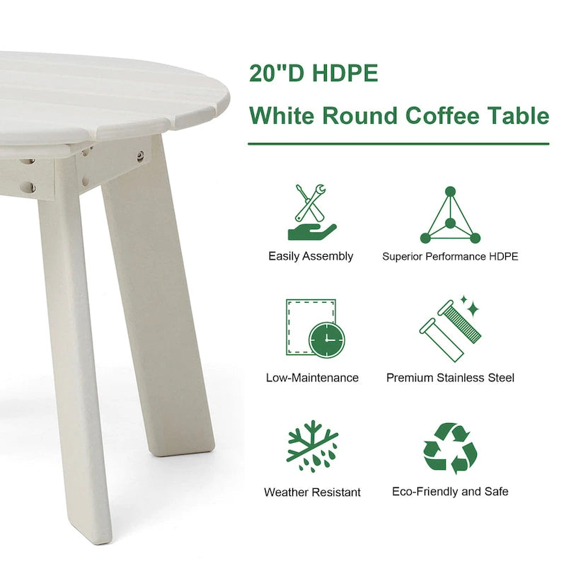 Table d'appoint latérale Adirondack en PEHD pour patio extérieur par Elm Plus