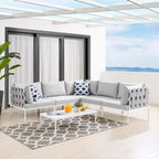 Harmony 6-Piece Sunbrella Outdoor Patio Aluminum Sectional Sofa Set