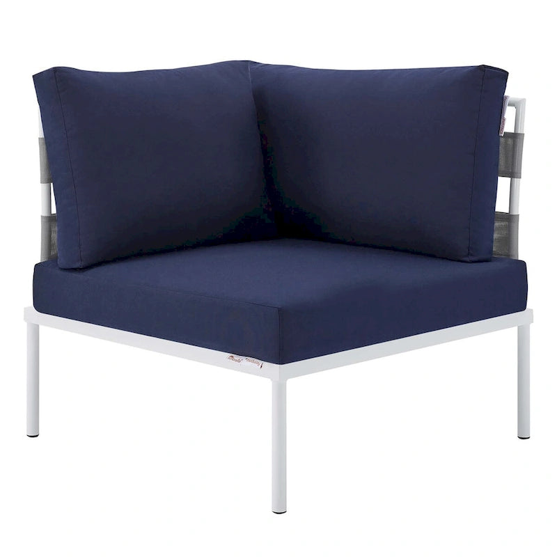Ensemble de canapé d'angle d'extérieur en aluminium Sunbrella Harmony 6 pièces