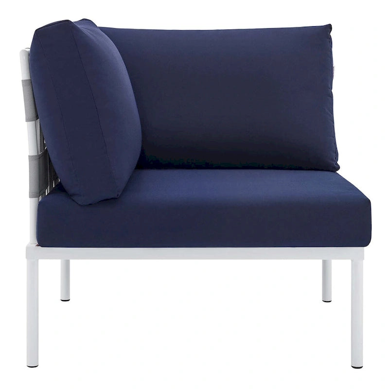 Ensemble de canapé d'angle d'extérieur en aluminium Sunbrella Harmony 6 pièces