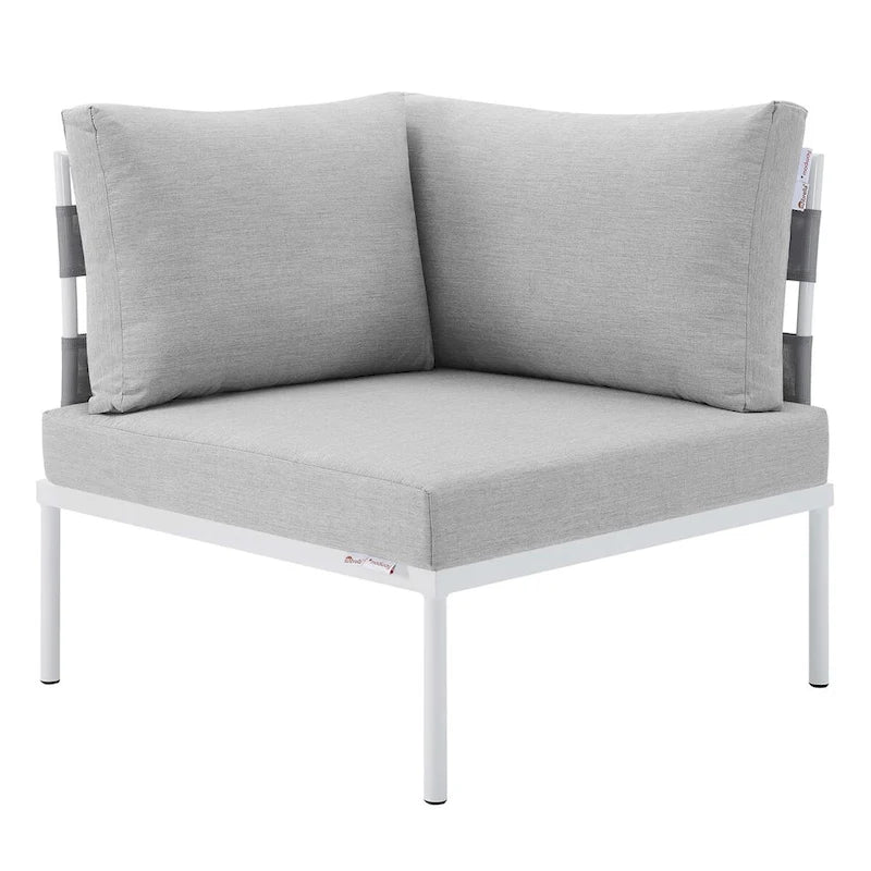 Ensemble de canapé d'angle d'extérieur en aluminium Sunbrella Harmony 6 pièces