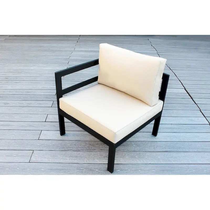Sectionnel Ohana Outdoor 7 pièces en aluminium coussiné avec table de foyer de 42 po