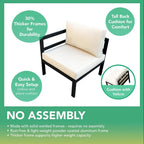 Sectionnel Ohana Outdoor 7 pièces en aluminium coussiné avec table de foyer de 42 po