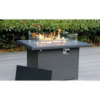 Sectionnel Ohana Outdoor 7 pièces en aluminium coussiné avec table de foyer de 42 po