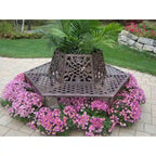 Banc de jardin en aluminium moulé 'Tea Rose' par Oakland Living Corporation