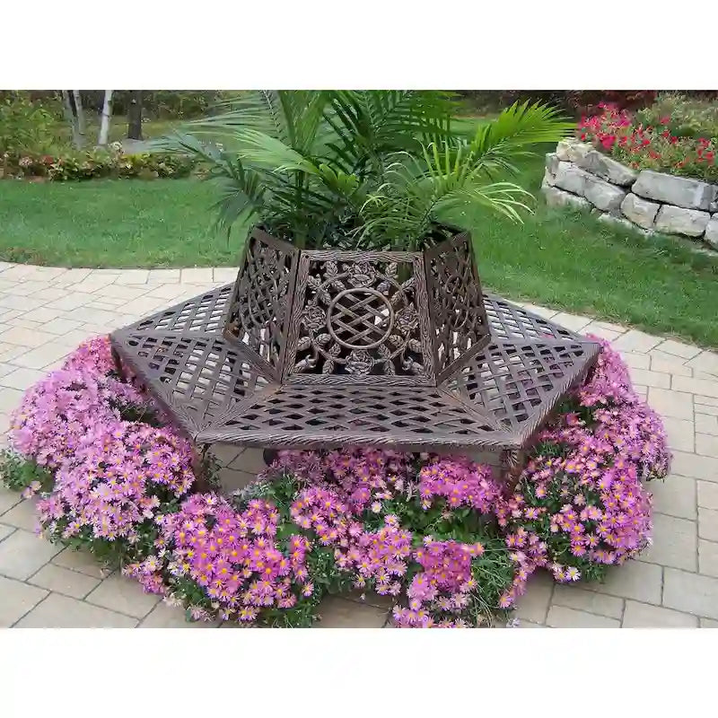 Banc de jardin en aluminium moulé 'Tea Rose' par Oakland Living Corporation
