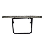 Table de balcon pliable en osier pour l'intérieur et l'extérieur avec structure métallique et pinces réglables