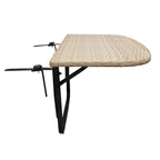 Table de balcon pliable en osier pour l'intérieur et l'extérieur avec structure métallique et pinces réglables