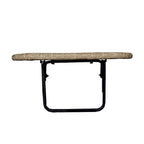 Table de balcon pliable en osier pour l'intérieur et l'extérieur avec structure métallique et pinces réglables