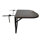 Table de balcon pliable en osier pour l'intérieur et l'extérieur avec structure métallique et pinces réglables